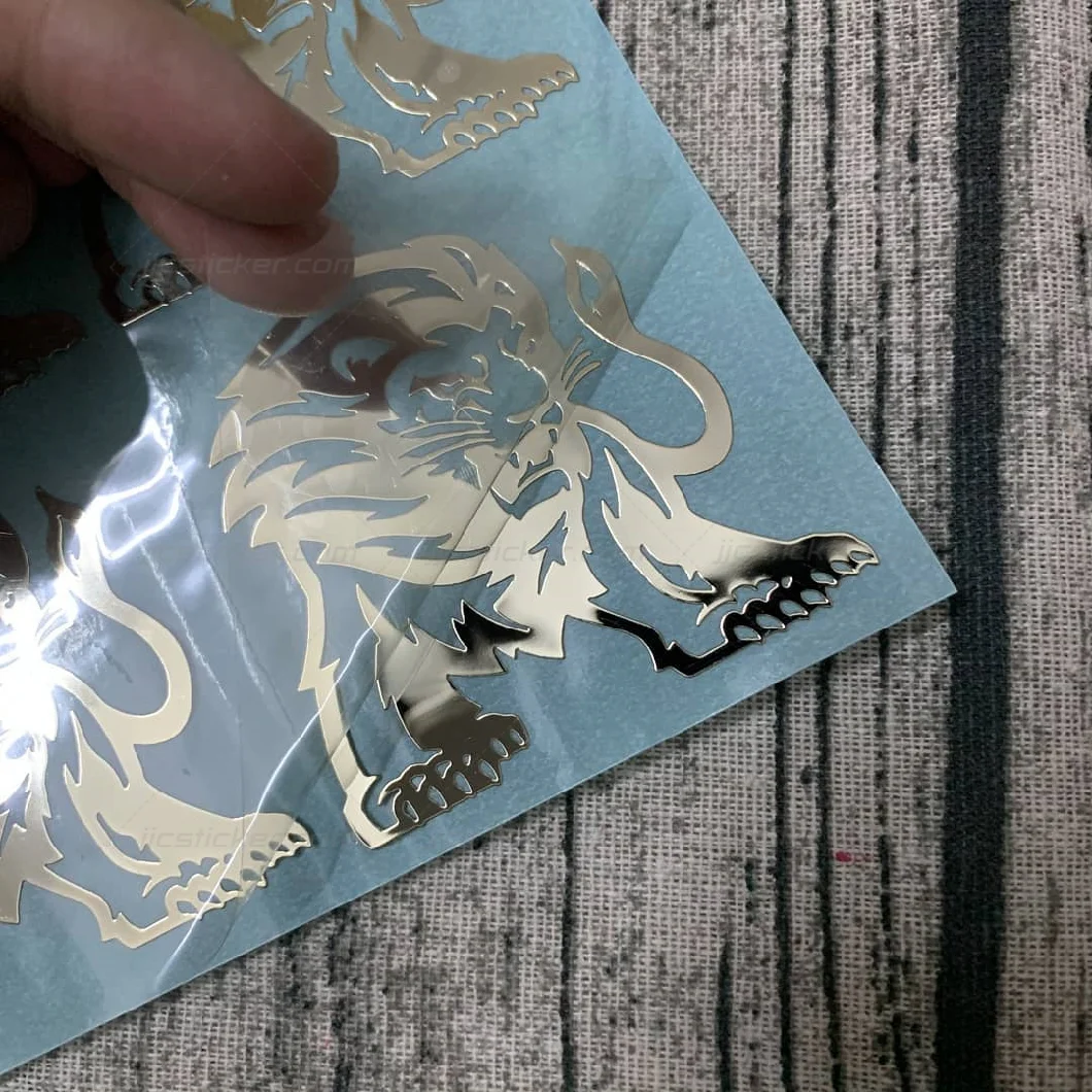 for Product Custom Printing Adhesive Label Nickel Logo Badge Transfer Metal Sticker